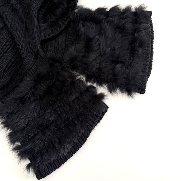 Rudsak Ribbed Knitted Rabbit Fur Cardigan Size M/L - Picture 7 of 8